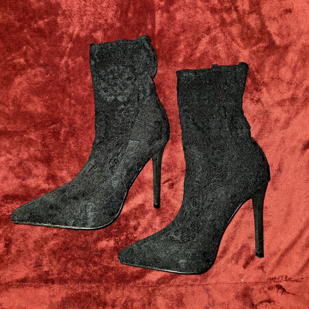 Lace sock boots
